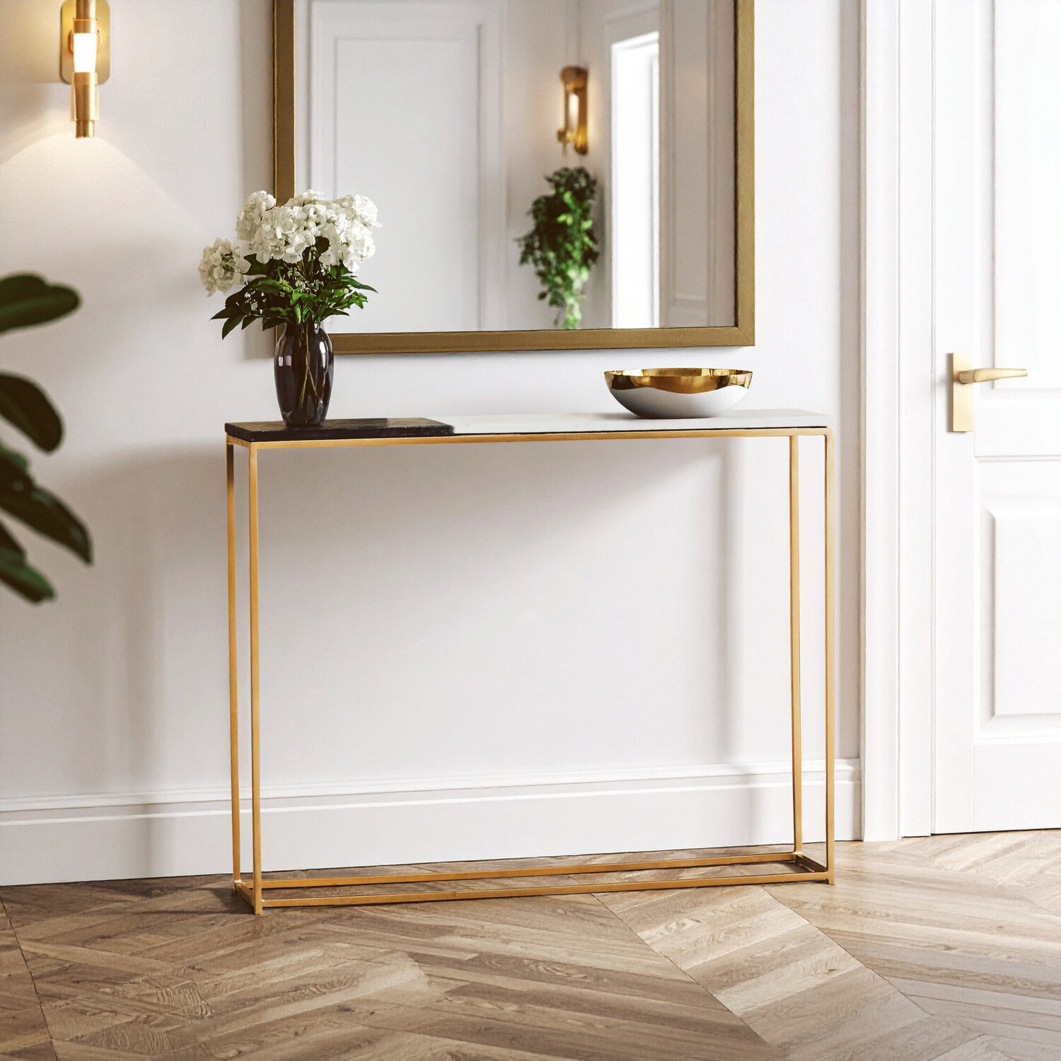 Corra Marble Console Table - Black