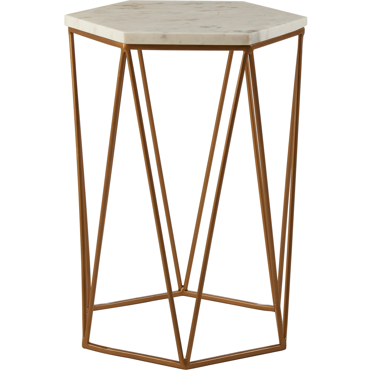 Shalimar Hexagonal Side Table - Gold