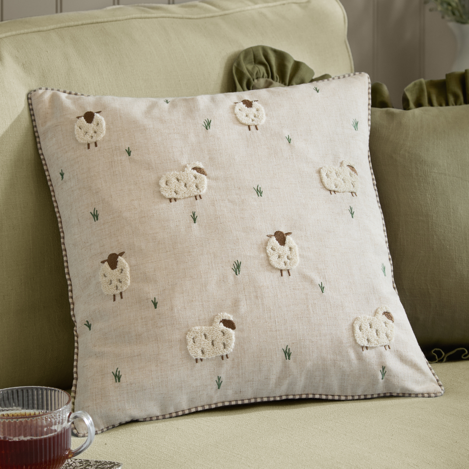 Wylder Ramble Sheep Tufted Cushion in Off-White | Size: 45 cm x 45 cm