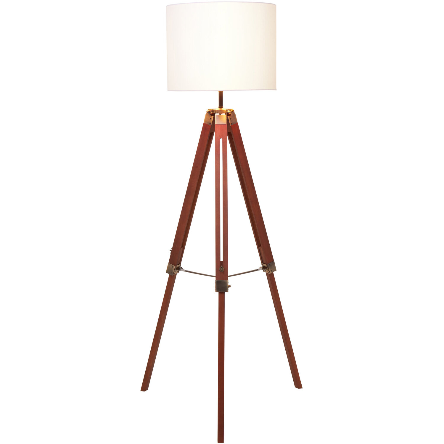 Malvern Tripod Floor Lamp With Brown Base - Brown