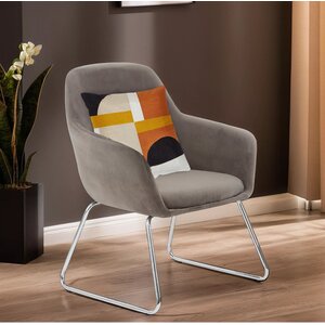 Stockholm Grey Velvet Dining Chair with Chrome Legs