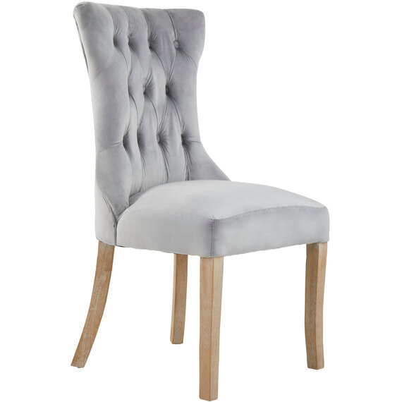 Kensington Townhouse Grey Velvet Buttoned Dining Chair