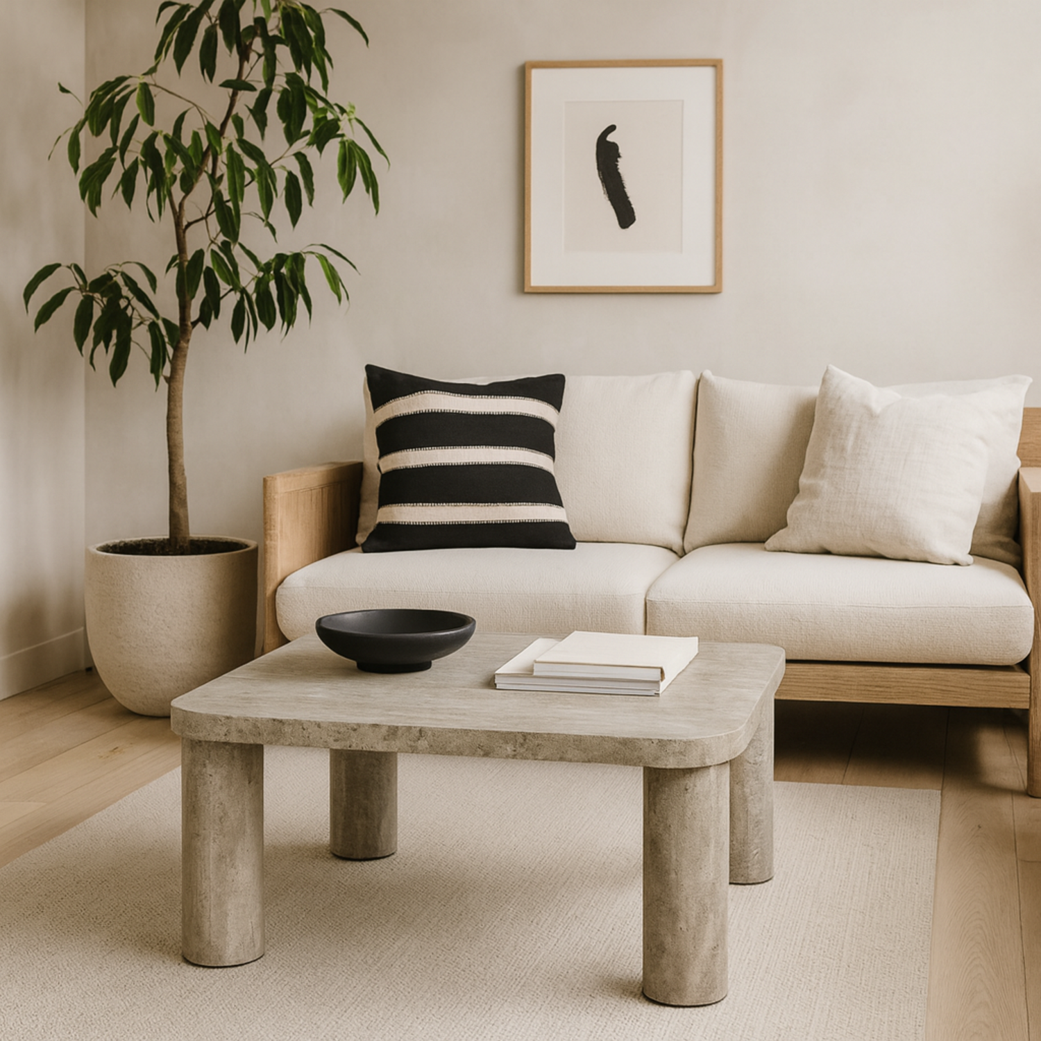 Frankfurt Square Coffee Table Light Effect - White