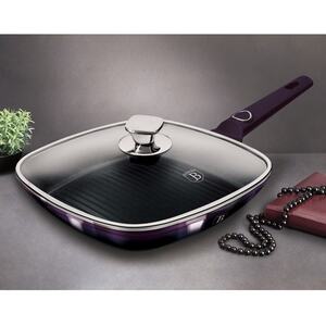 Berlinger Haus 28cm Square Purple Eclipse with Lid Grill Frying Pan