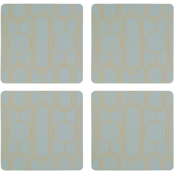 Frosted Deco Set Of 4 Green Coasters