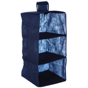 3 Sections Blue Hanging Garment Organiser