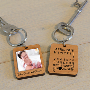 Personalised When . . . Met Mummy Photo Upload Key Ring