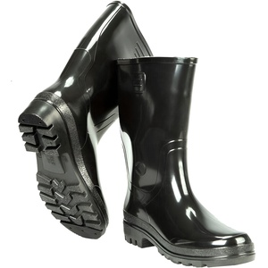Black Men's Wellington Boots Waterproof Wellies Durable PVC (Size UK 9 / EU 43)