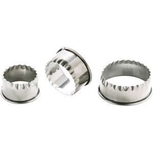 Sucre Set of 3 Round Stainless Steel Pastry or Cookie Cutters