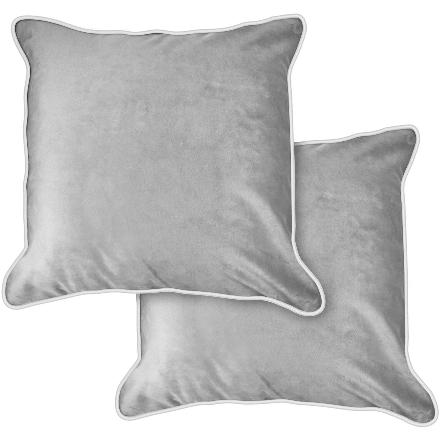 Plush Velvet Soft Touch Cushion Cover In Silver - Silver