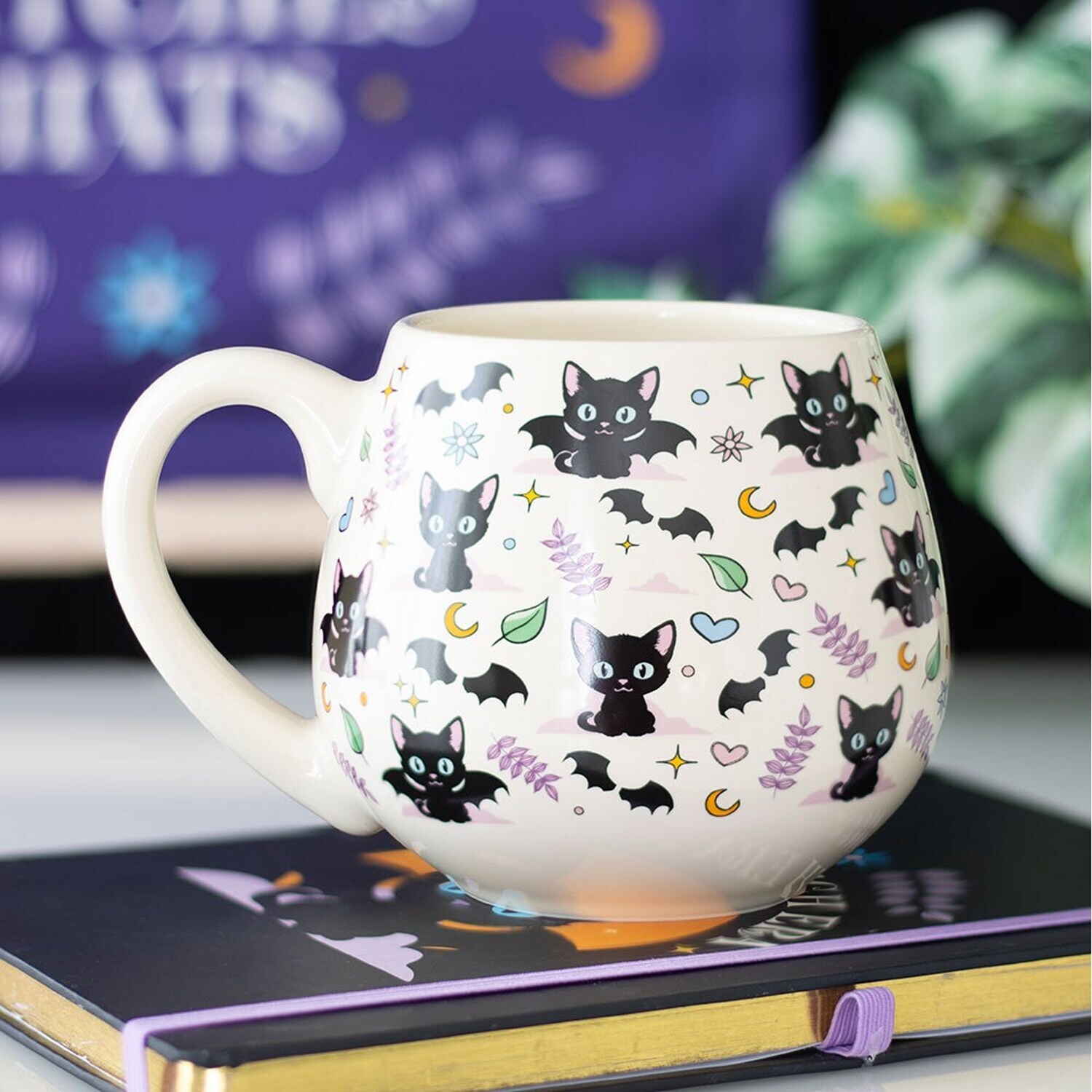 Image of Cute and Creepy Cat Print Rounded&hellip;