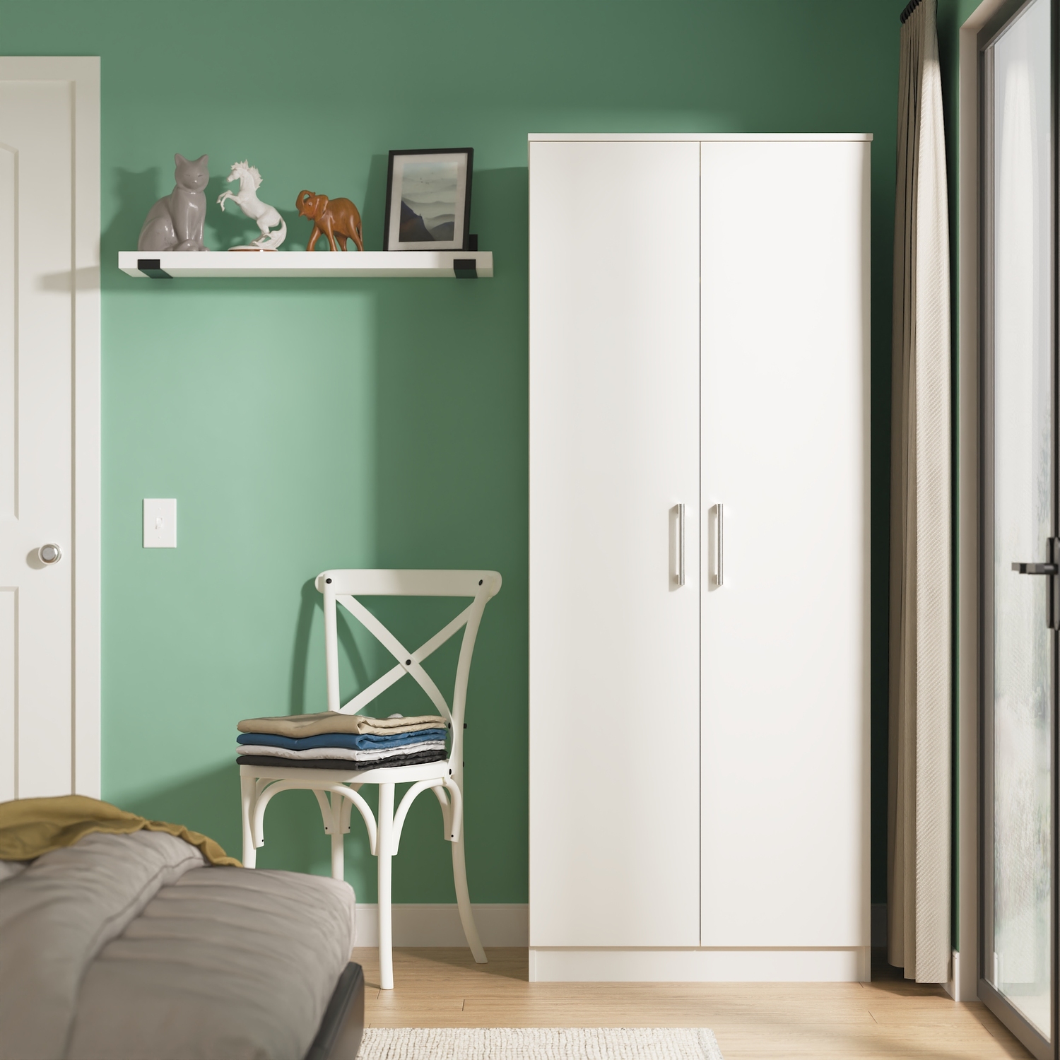 Devon Ready Assembled 2 Door Wardrobe - Grey Matt