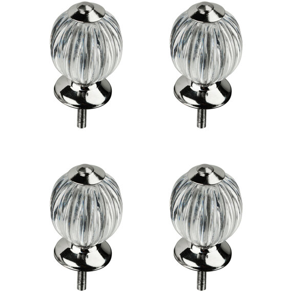 Set of 4 Chic Vintage Style Clear Acrylic Drawer Knobs