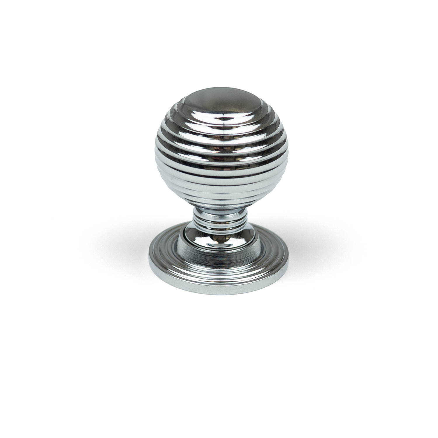 - 28mm Polished Chrome Cabinet Knob With Backplate Reeded Silver Kitchen Cupboard Door Drawer Pull - Image 3