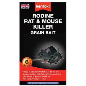 Rentokil Rodine Rat & Mouse Killer Grain Bait 6 Sachets