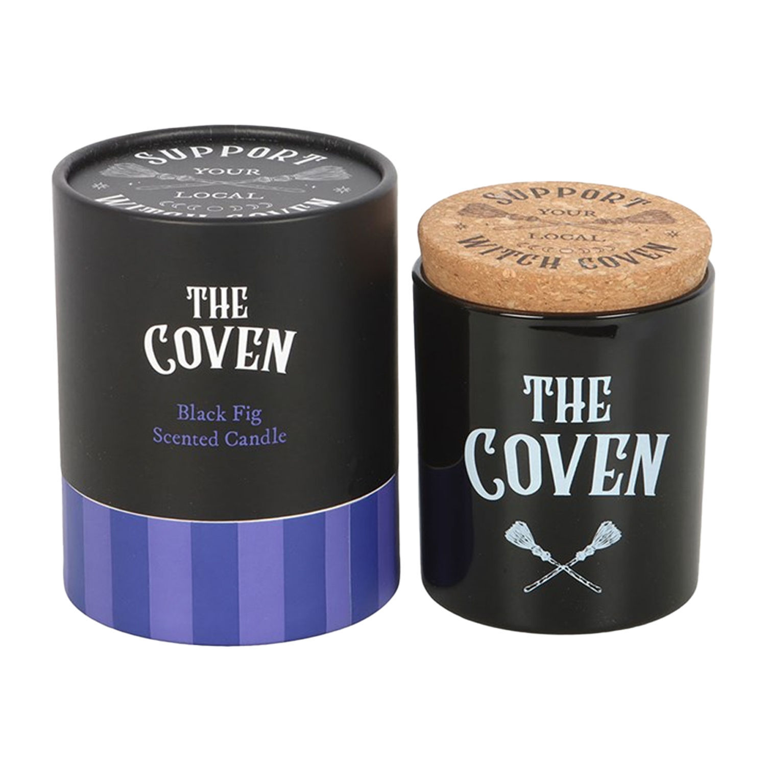 Something Different The Coven Fig Glass Scented Candle - White/Black