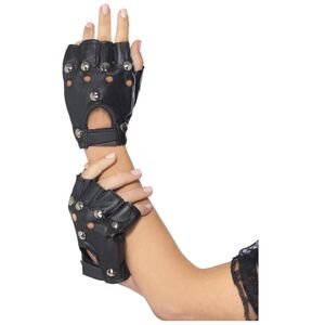 Smiffys Unisex Adult Fingerless Punk Gloves