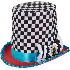 Bristol Novelty Unisex Adults Stovepipe Tall Chequered Hat