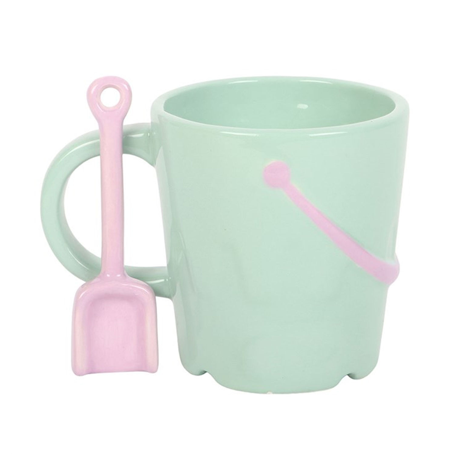 Something Different Bucket And Spade Mug & Spoon Set - Pastel Green