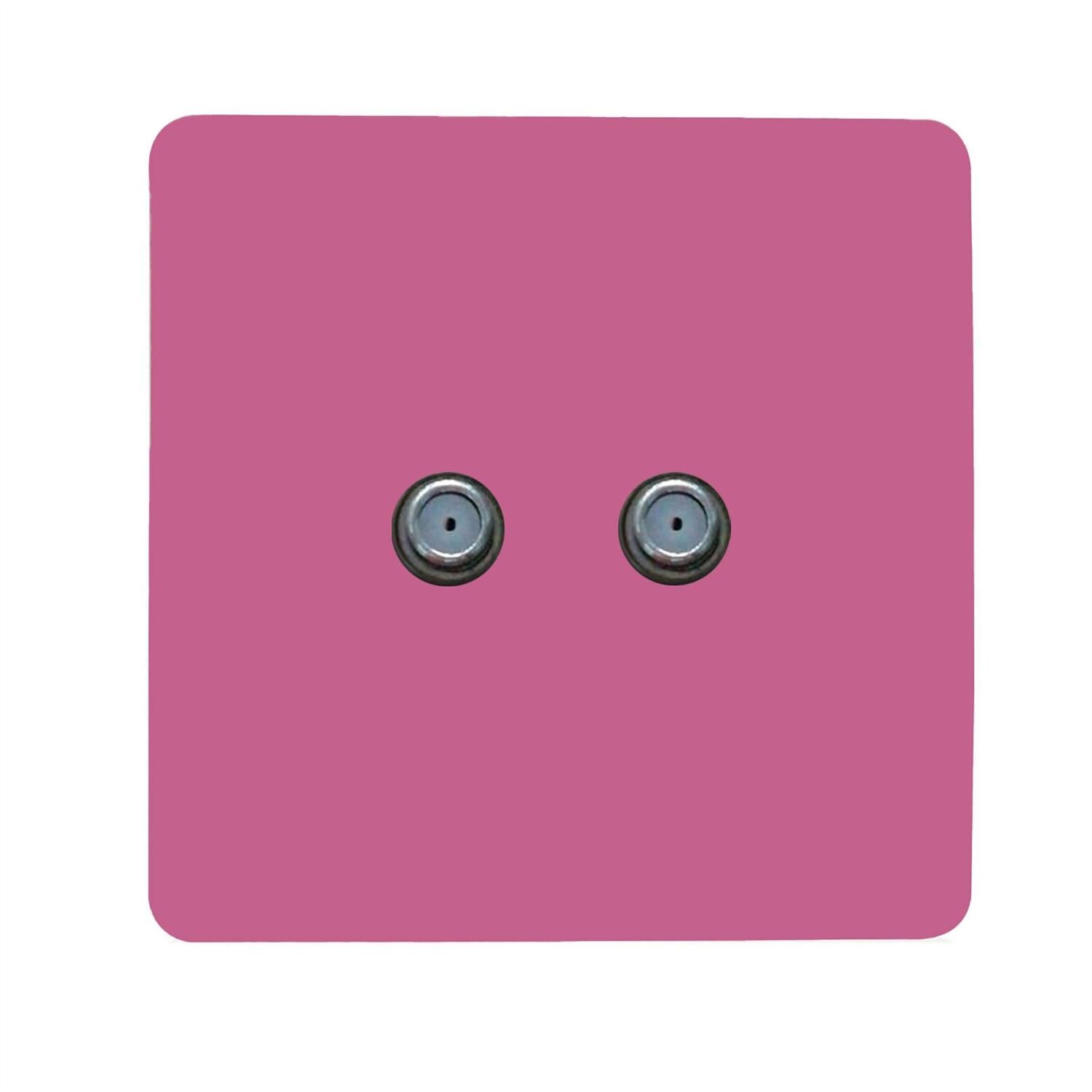 Trendi Switch 2 Gang Male F-Type Satellite Socket - Pink - 2 - Image 2