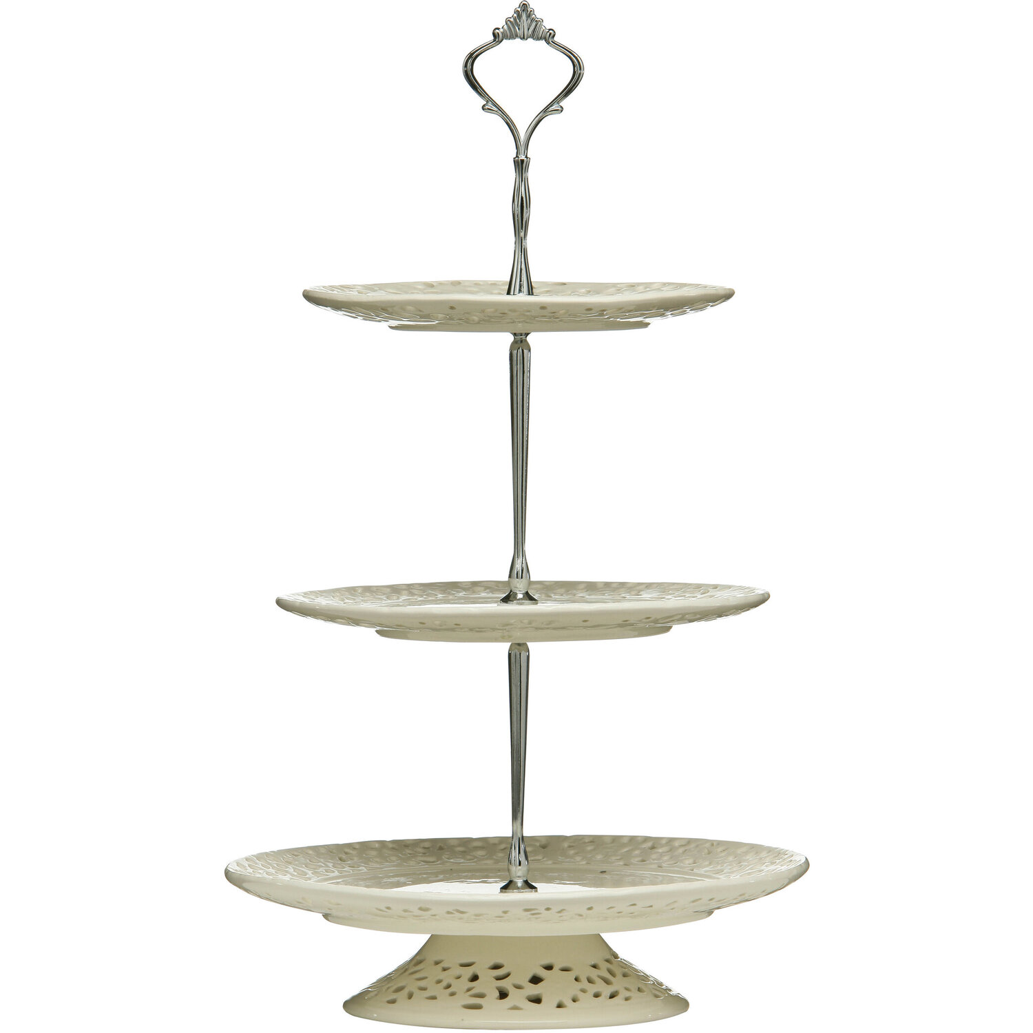 Image of 3 Tier Ceramic Lace Cake Plate&hellip;