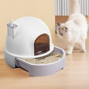 Large Hooded Cat Litter Box with Wheels