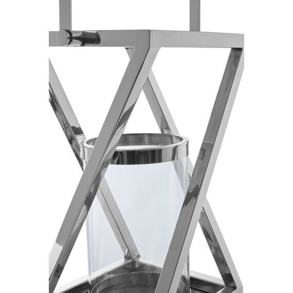 Cruzar Small Silver Criss Cross Lantern