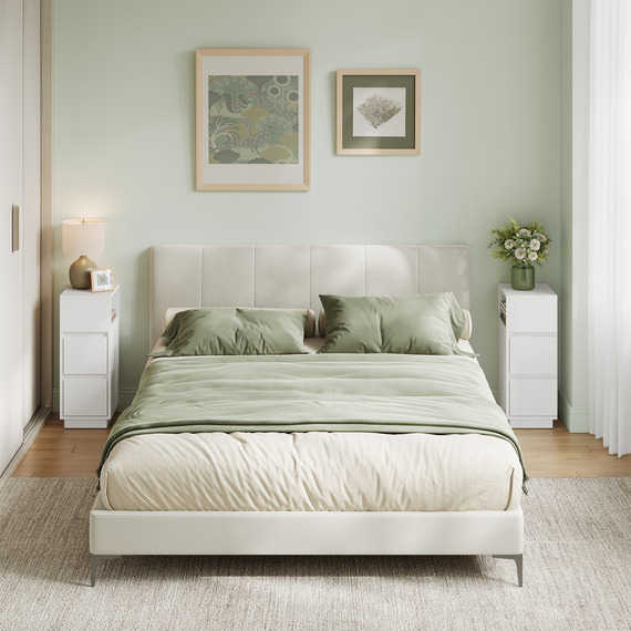 VASAGLE Set of 2 Slim Bedside Tables Nightstands