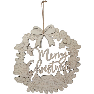 Merry Christmas Wooden Wreath