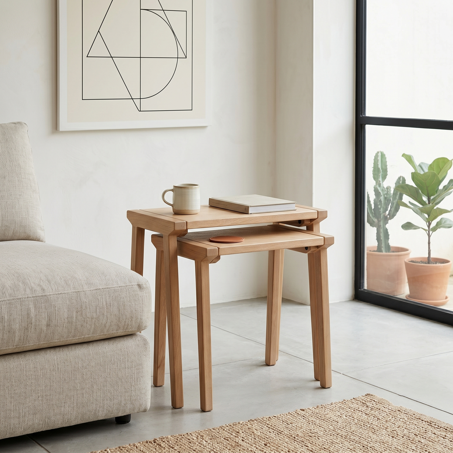 Elm Home And Garden Bayswater Nest Of Tables - Natural