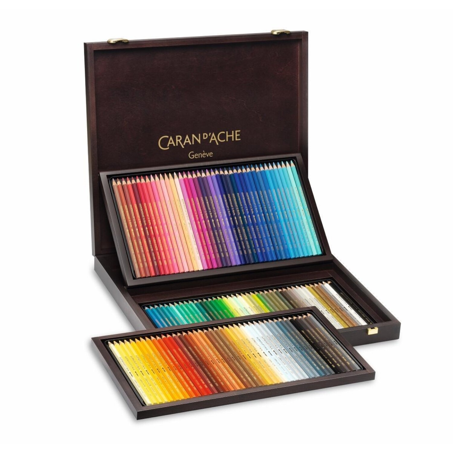 Caran D'ache Pablo 120 Water-Resistant Colour Pencils - Wooden Box - Assorted Colours