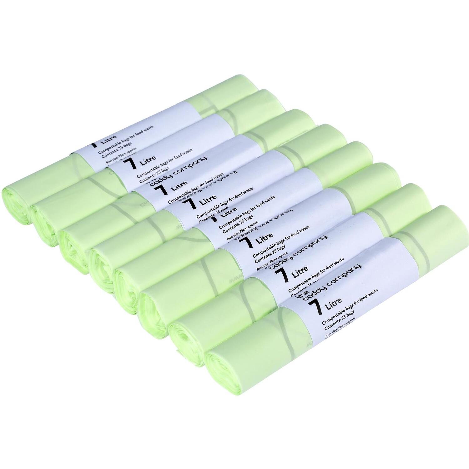 Caddy Company 7 Litre Compostable Food Waste Bin Bags - Green / 8