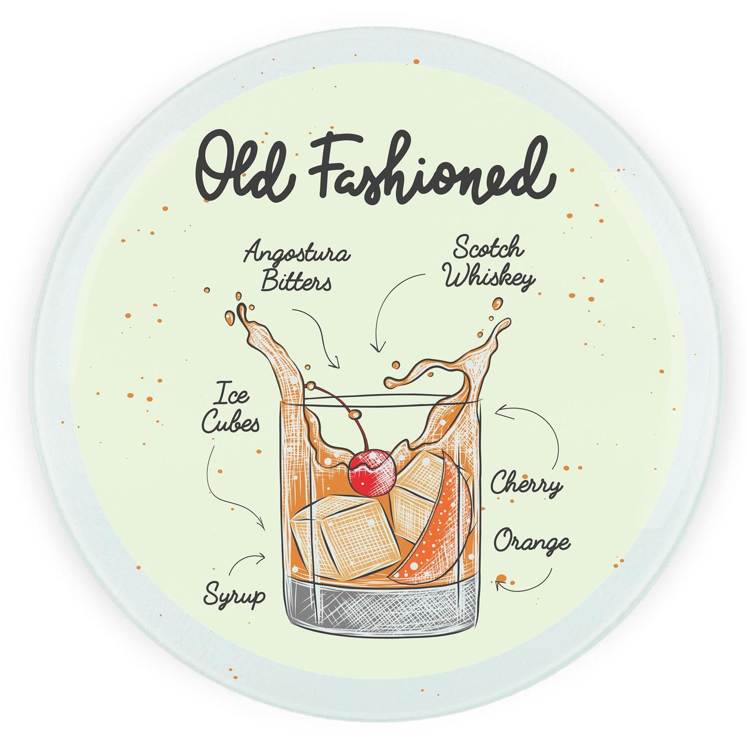 Image of Old Fashioned Cocktail Round Worktop Protector&hellip;