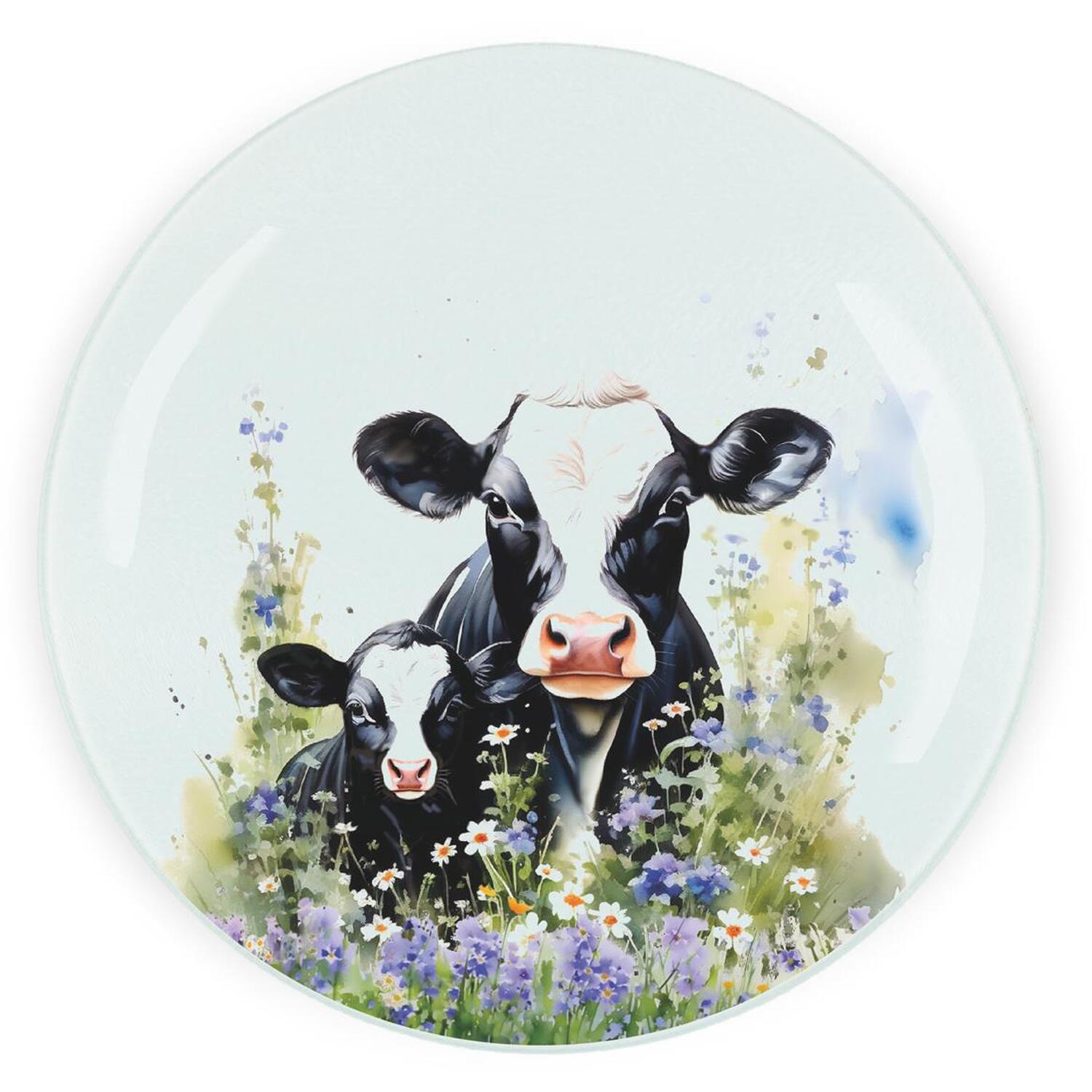 Image of Friesian Cow & Calf Textured Glass&hellip;