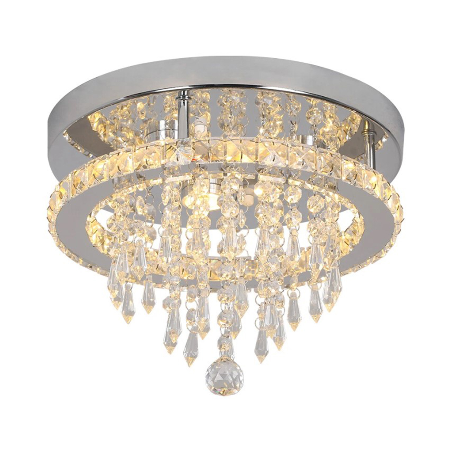 The Bath Plus Tb+ Chandelier Silver Crystal Round Light - Silver
