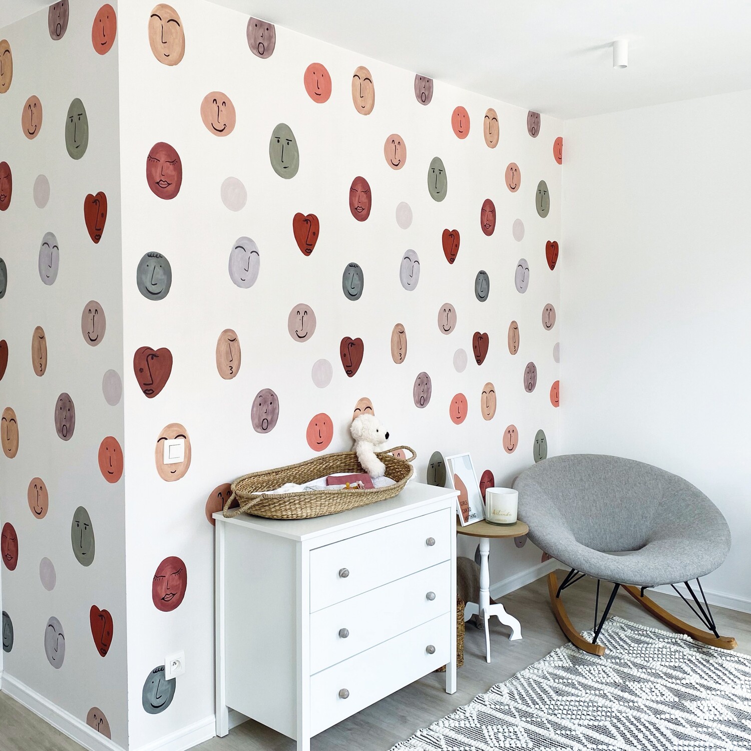 B&Q -  Roomblush Nursery Faces 4 Lane Repeatable Wallpaper Mural 200 X 285CmPink - Image 3
