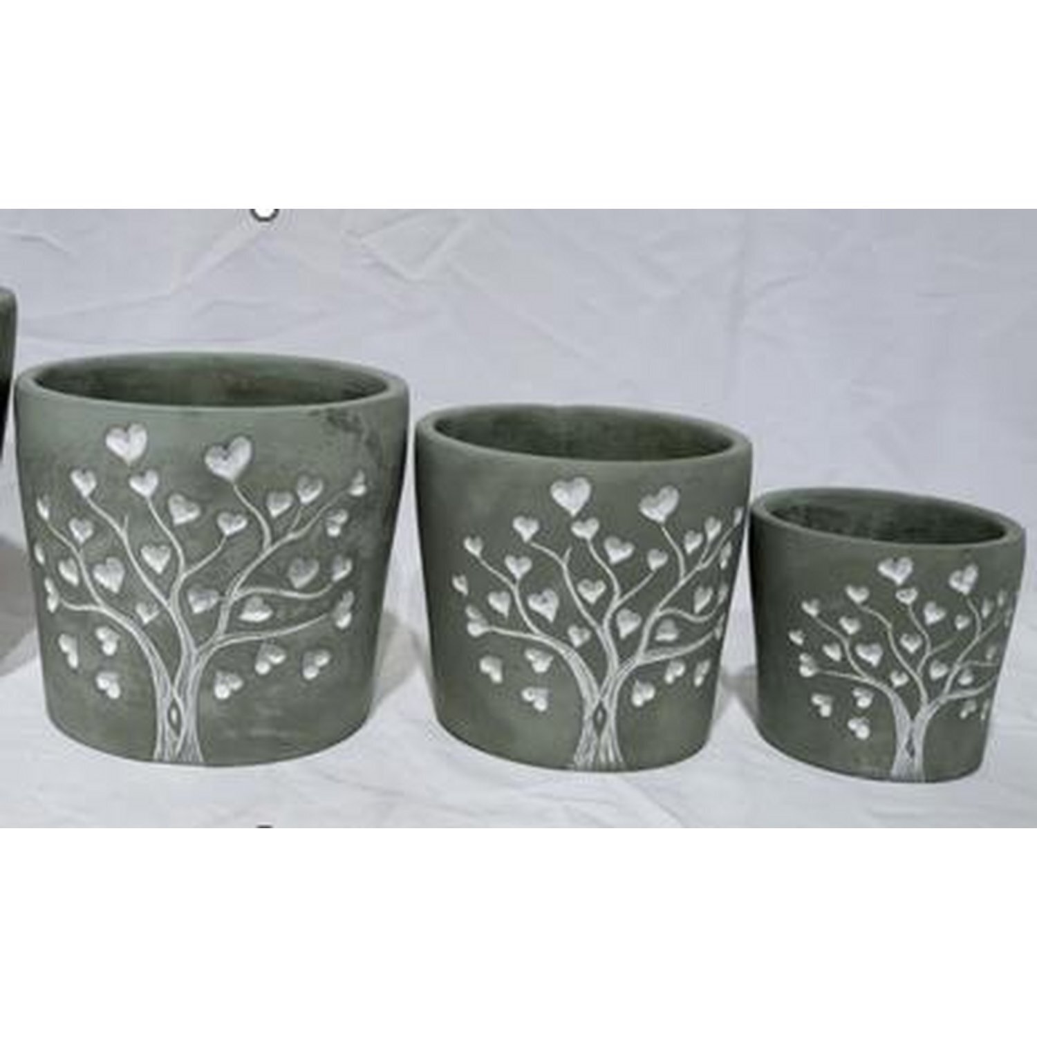 Kdmd Unisex Grey Cement Love Tree Pot - 15Mm - Image 2