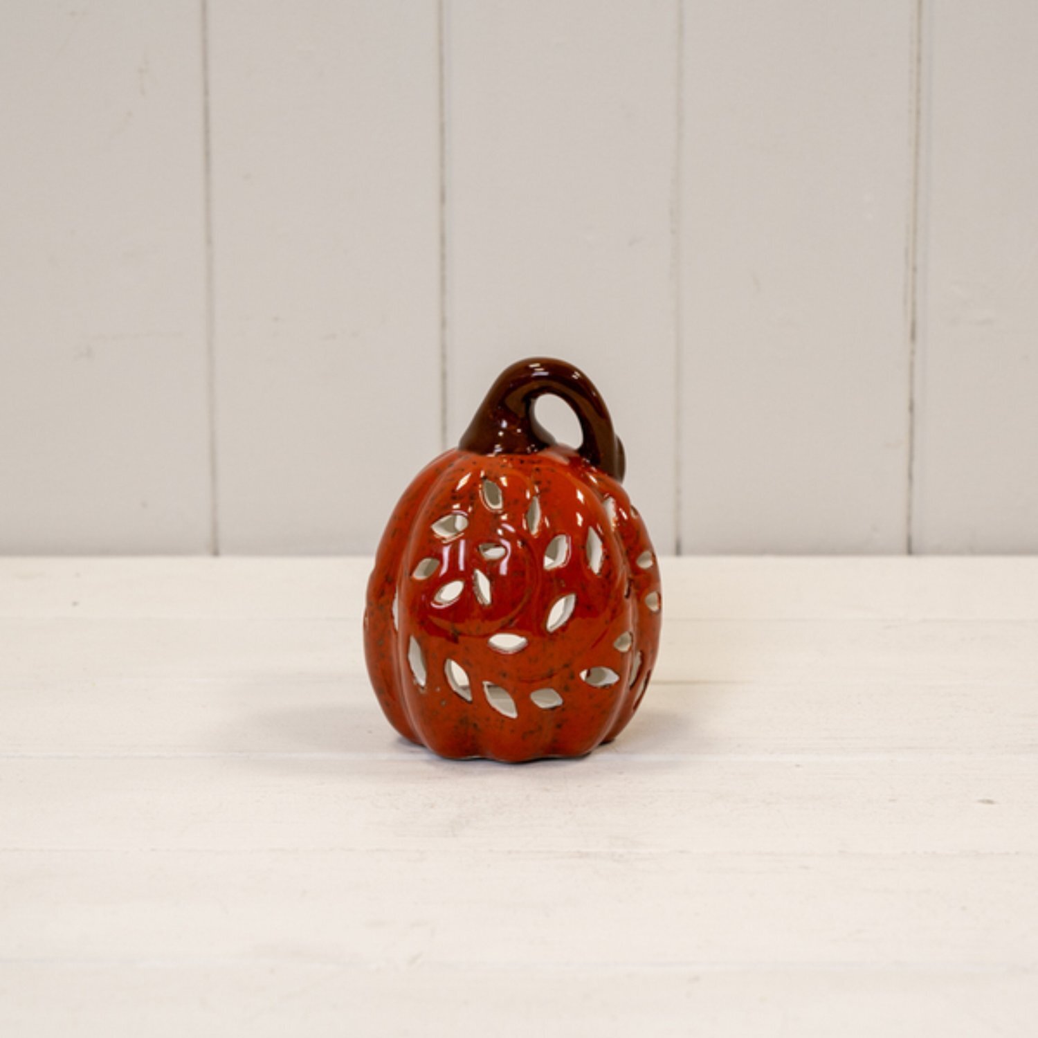  - Orange Ceramic Pumpkin Tealight - Image 3