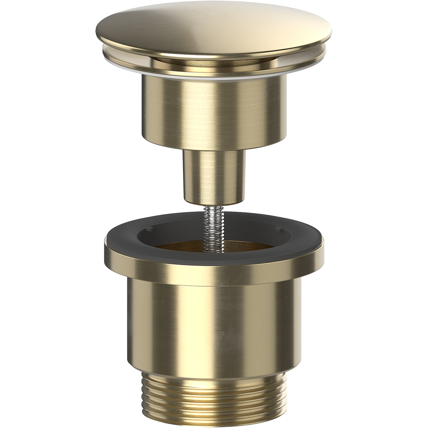 B&Q -  Clicker Basin Waste Plug 1 1/4" 60mm Click Clack Bathroom Sink Pop Up Push Dome (Brushed Brass) - Image 3