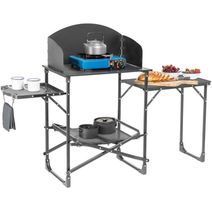 Trail Folding Camping Kitchen Stand with Windshield