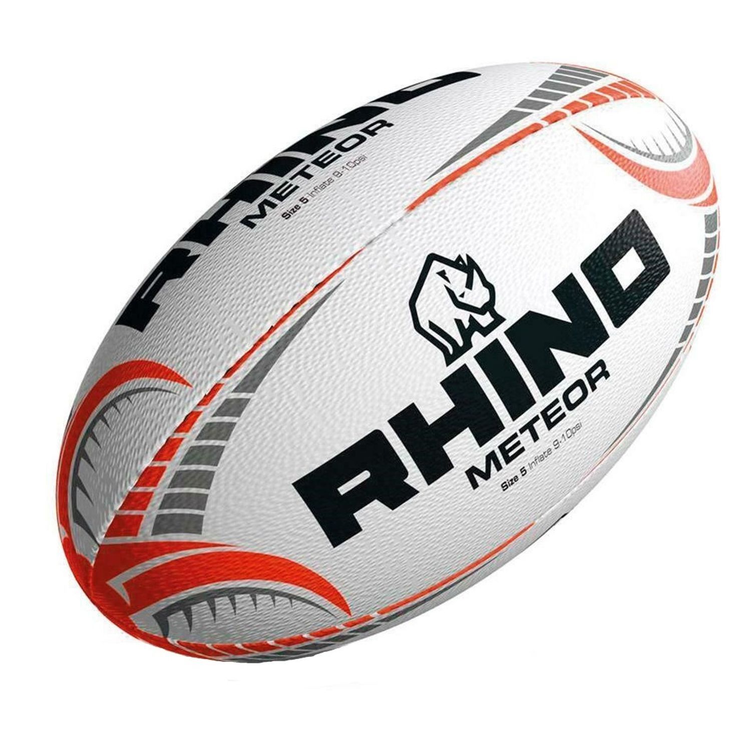Rhino Meteor Rugby Ball - Black/White/Red