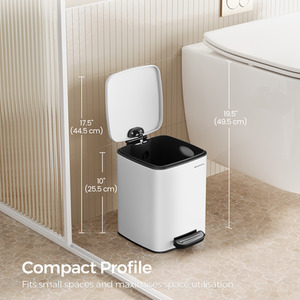 SONGMICS 1.6-Gallon (6 L) Trash Bin, Kitchen Bin, Steel Pedal Bin