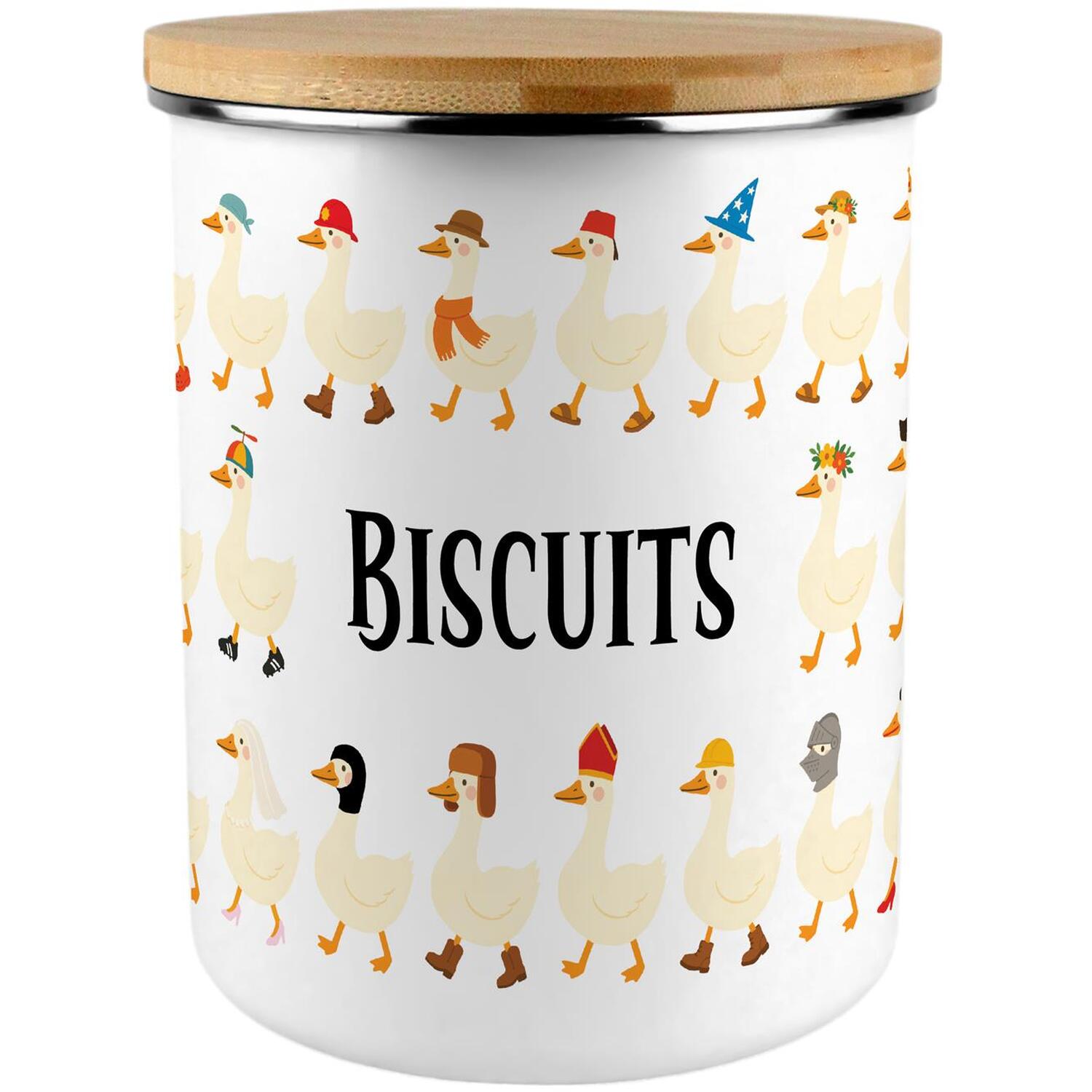 Silly Goose Biscuits Storage Canister - Novelty 2.7L Extra-Large Enamel Home & Kitchen Organisation Container - Image 3
