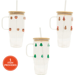 Christmas Icon Jumbo Drinking Jar with Straw