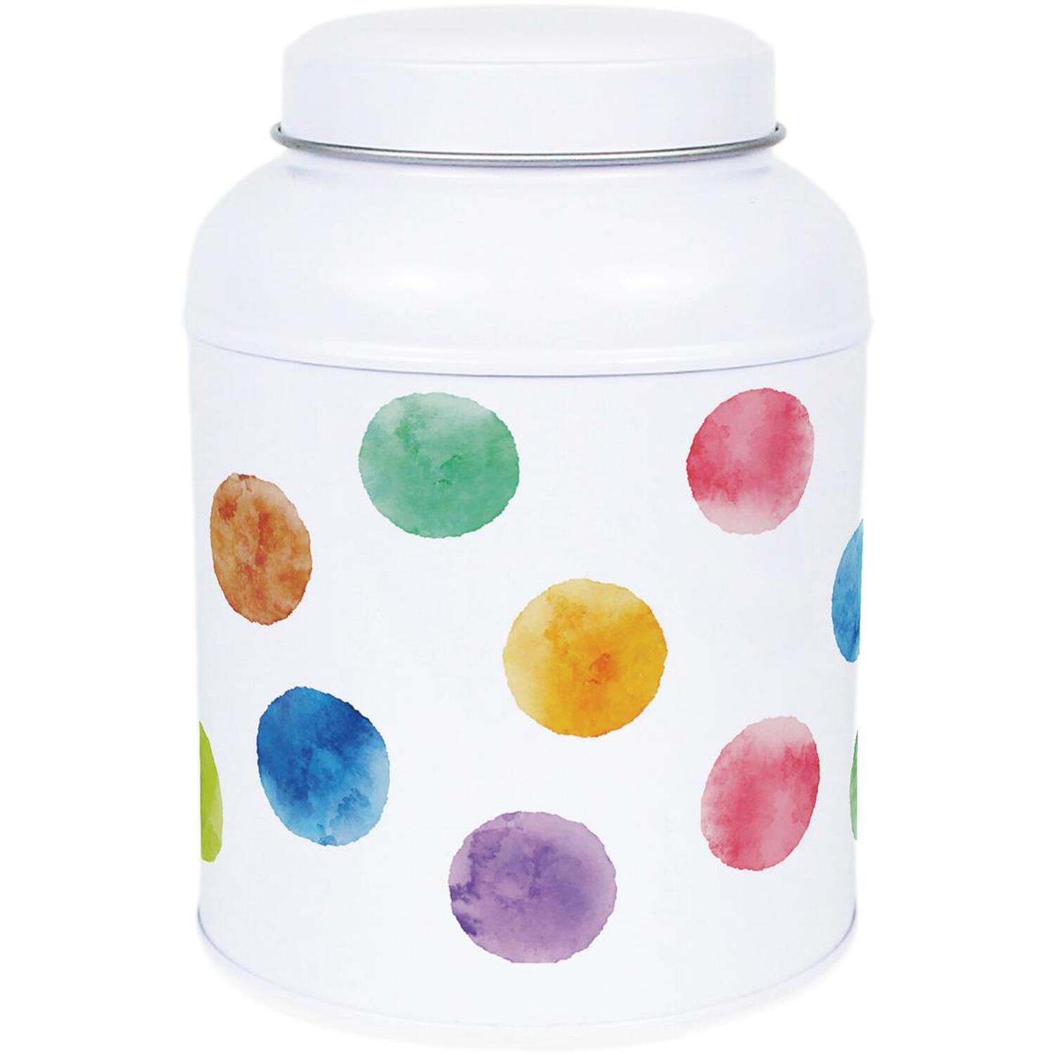 B&Q -  Polka Dots Storage CanisterSmall Dome Lid Kitchen/home Tin - Image 3
