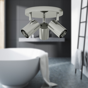 Eden Chrome Bathroom 3 Light Round Adjustable Spotlight