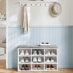 VASAGLE Shoe Storage Bench with Cushion