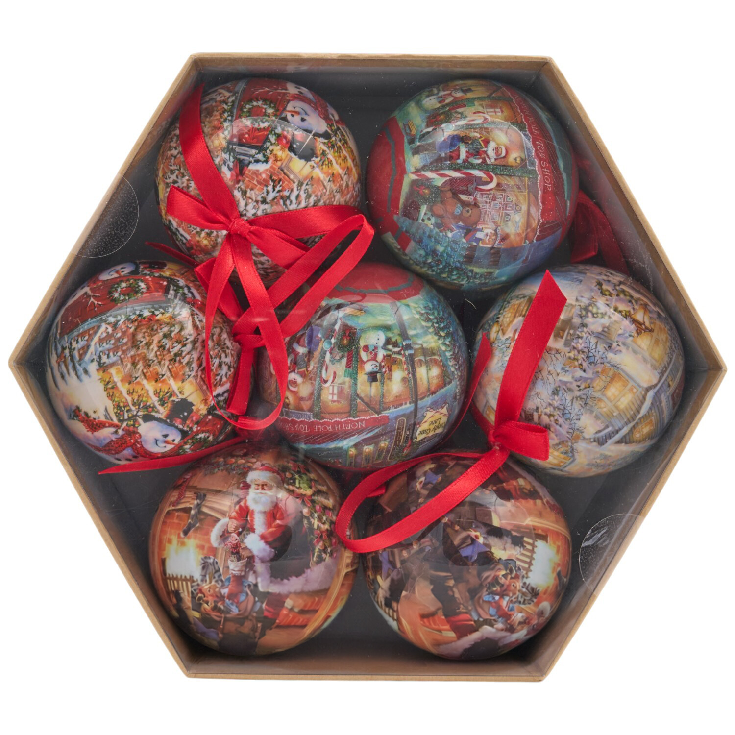 A Timeless Christmas Set Of 7 Christmas Retro Baubles - Image 3