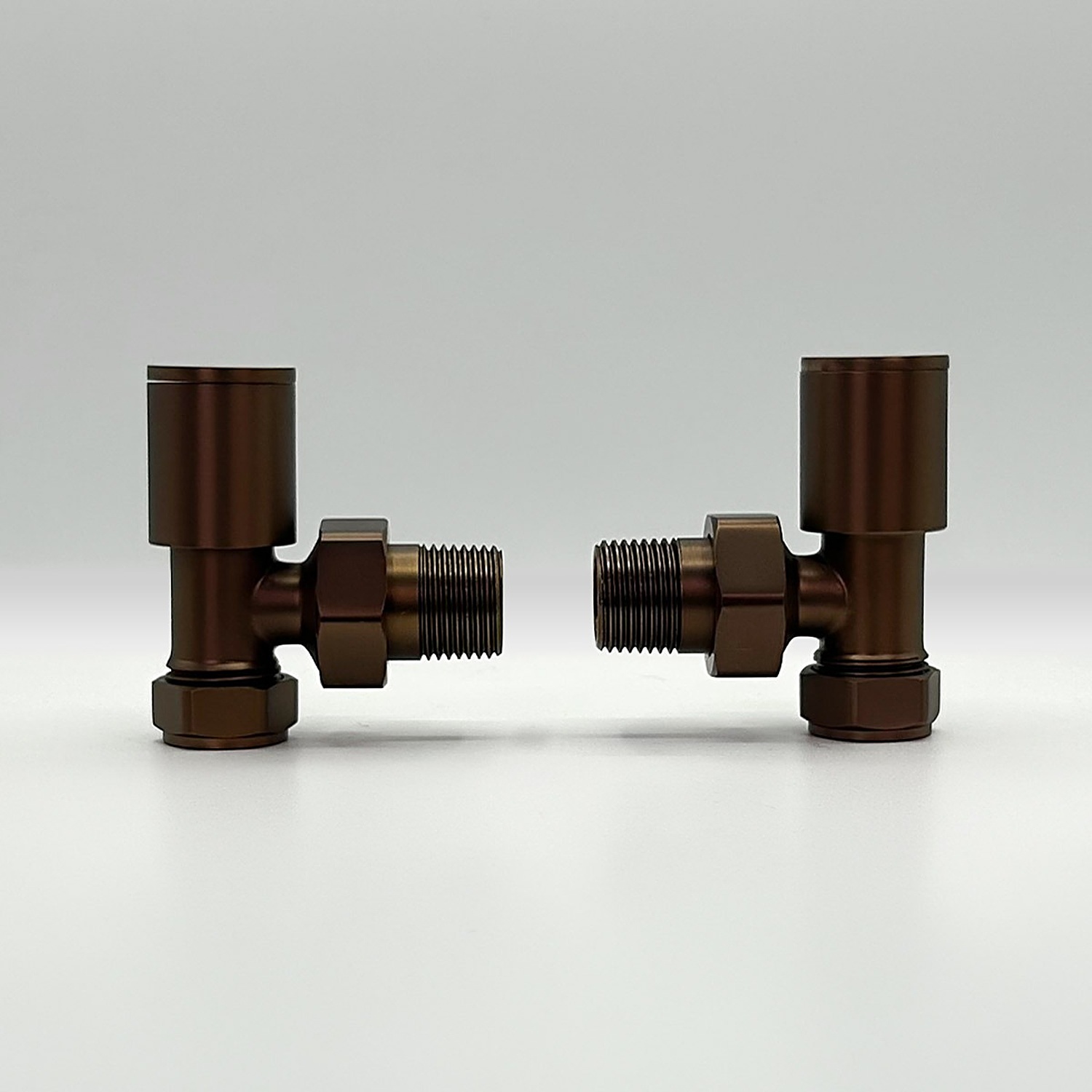 Lux Heat Angled Brushed Bronze Round Manual Valve Set - Brushed Bronze - Image 2