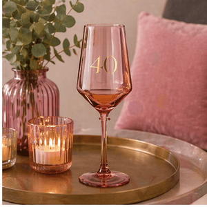 Widdop Gifts Confetti 40th Birthday Wine Glass - Gift Boxed